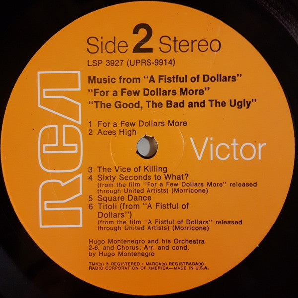 Hugo Montenegro And His Orchestra : Music From "A Fistful Of Dollars" & "For A Few Dollars More" & "The Good, The Bad And The Ugly" (LP, Album, RE, Roc)