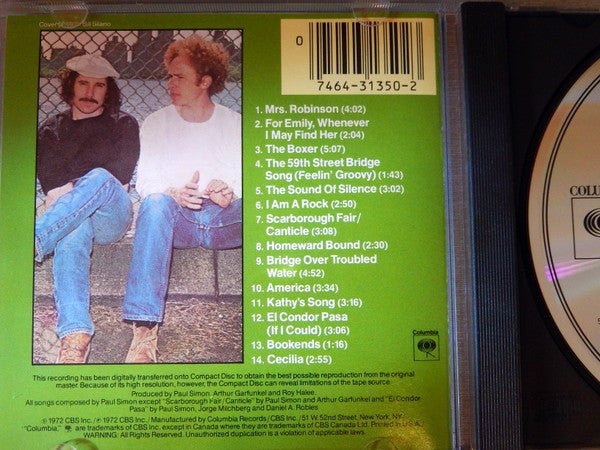 Simon And Garfunkel* : Simon And Garfunkel's Greatest Hits (CD, Comp, RE, Pit)