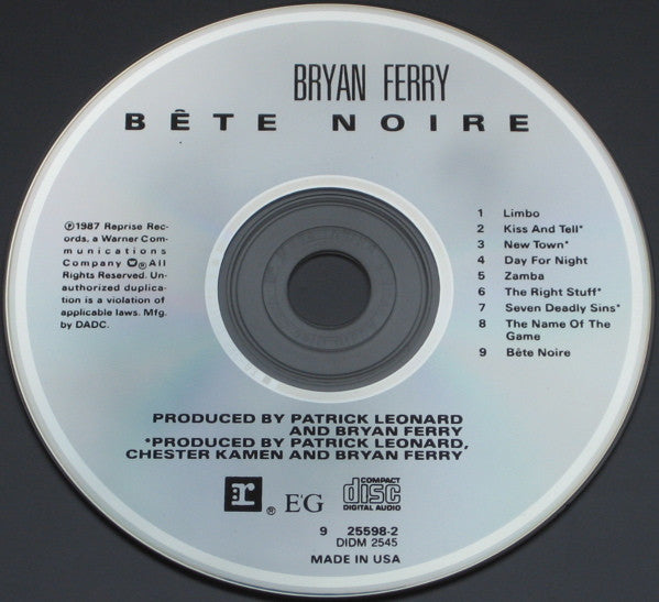 Bryan Ferry : Bête Noire (CD, Album, DAD)