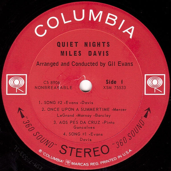 Miles Davis : Quiet Nights (LP, Album, Ter)