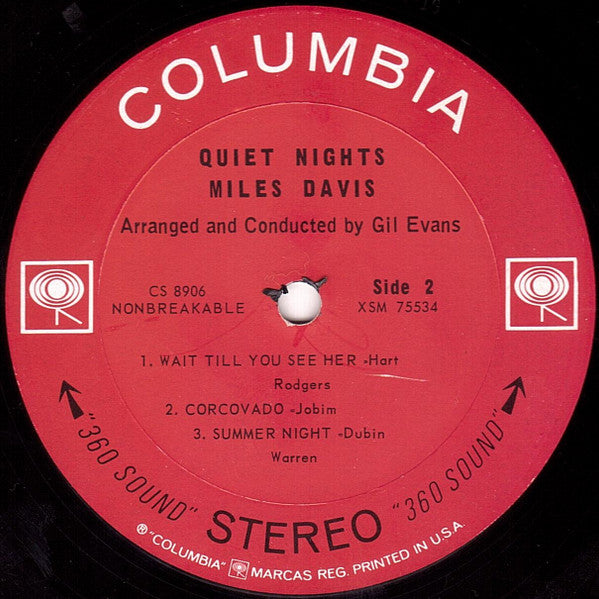 Miles Davis : Quiet Nights (LP, Album, Ter)