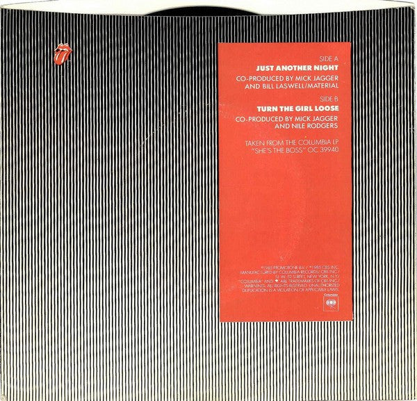 Mick Jagger : Just Another Night (7", Single, Styrene, Pit)