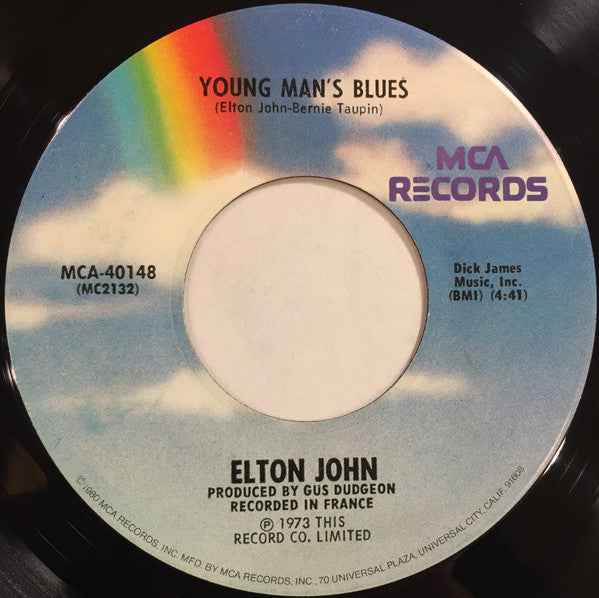 Elton John : Goodbye Yellow Brick Road (7", Single, RE, Pin)