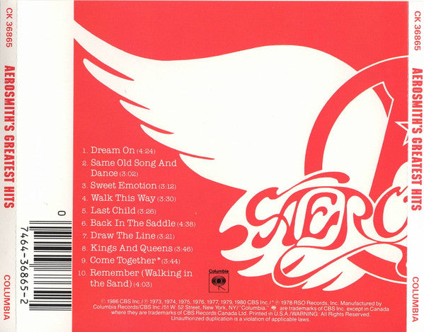 Aerosmith : Aerosmith's Greatest Hits (CD, Comp, RE)