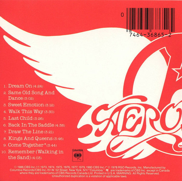 Aerosmith : Aerosmith's Greatest Hits (CD, Comp, RE)