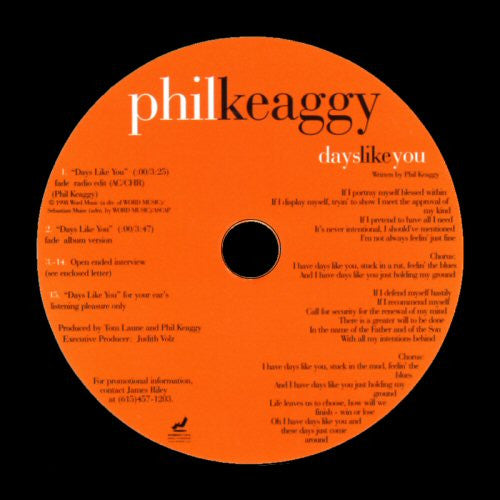 Phil Keaggy : Days Like You (CD, Single, Promo)