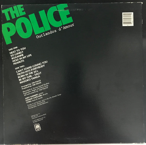 The Police : Outlandos D'Amour (LP, Album, Gre)