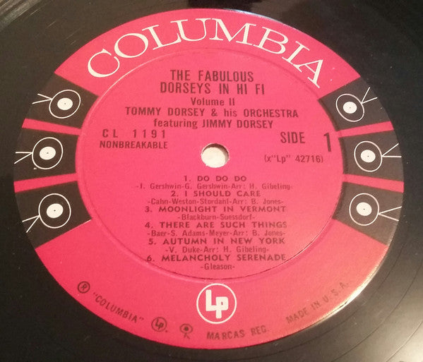Tommy Dorsey And His Orchestra Featuring Jimmy Dorsey : The Fabulous Dorseys In Hi-Fi Volume II (LP, Album, Mono)