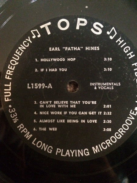 Earl Hines : The Incomparable Earl "Fatha" Hines (LP, Album)