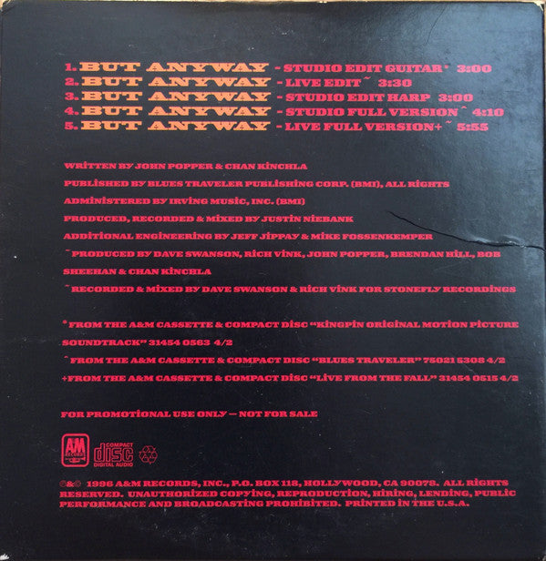 Blues Traveler : But Anyway (CD, Single, Promo)