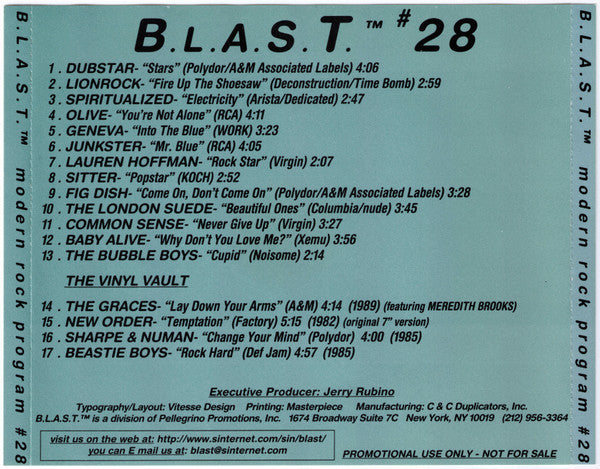 Various : The B.L.A.S.T. Modern Rock Program #28 (CD, Comp, Ltd, Promo)