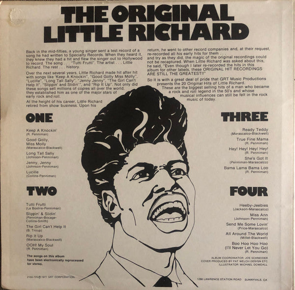 Little Richard : The Original Greatest Hits Of Little Richard (2xLP, Comp, Whi)