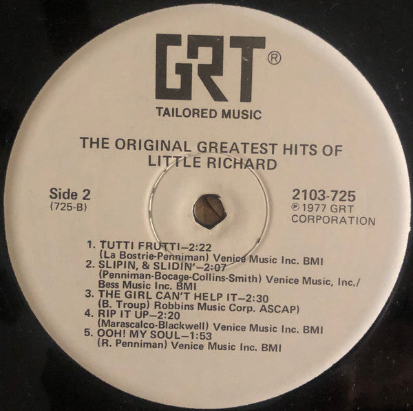 Little Richard : The Original Greatest Hits Of Little Richard (2xLP, Comp, Whi)
