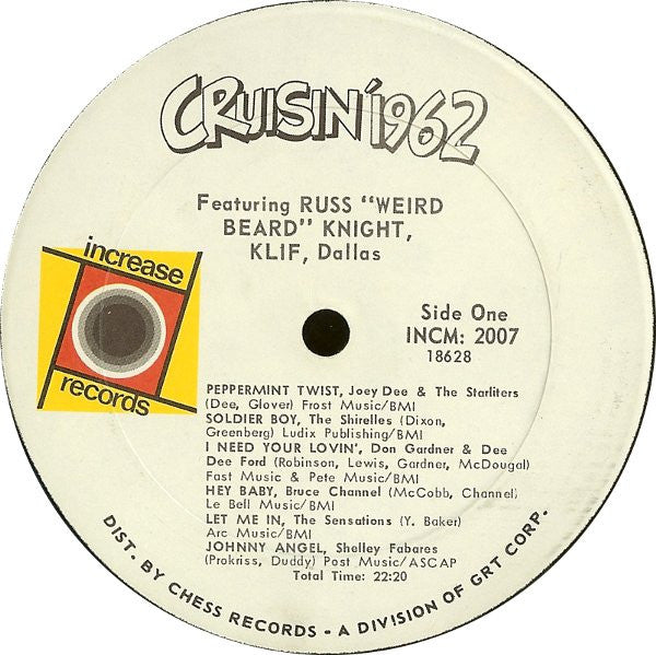 Various : Cruisin' 1962 - Featuring Russ "Weird Beard" Knight, KLIF, Dallas (LP, Comp, Mixed, Phi)