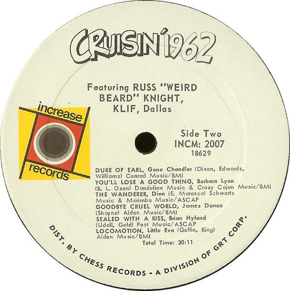 Various : Cruisin' 1962 - Featuring Russ "Weird Beard" Knight, KLIF, Dallas (LP, Comp, Mixed, Phi)