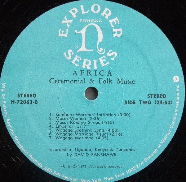 David Fanshawe : Africa - Ceremonial & Folk Music (LP, Album, Ste)