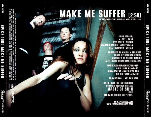 Spike 1000 : Make Me Suffer (CD, Single, Promo)