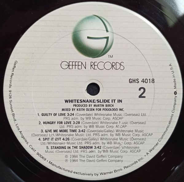 Whitesnake : Slide It In  (LP, Album, Club)