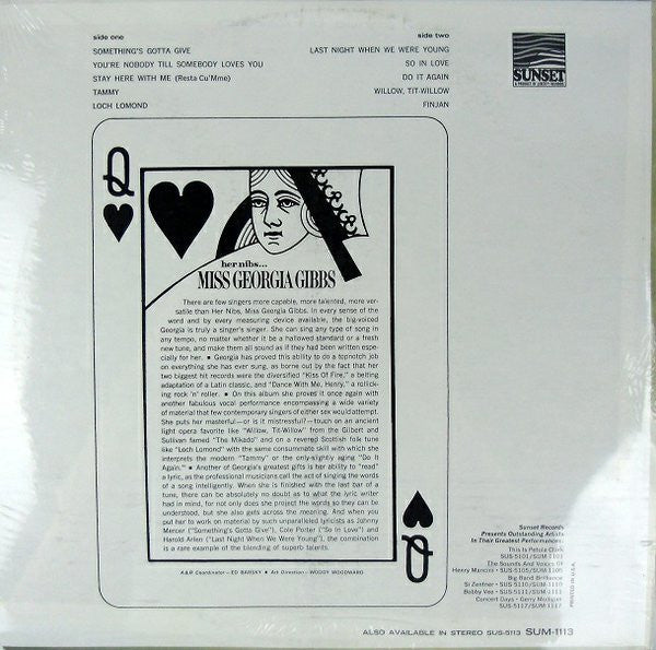 Georgia Gibbs : Her Nibs (LP, Mono, RE)