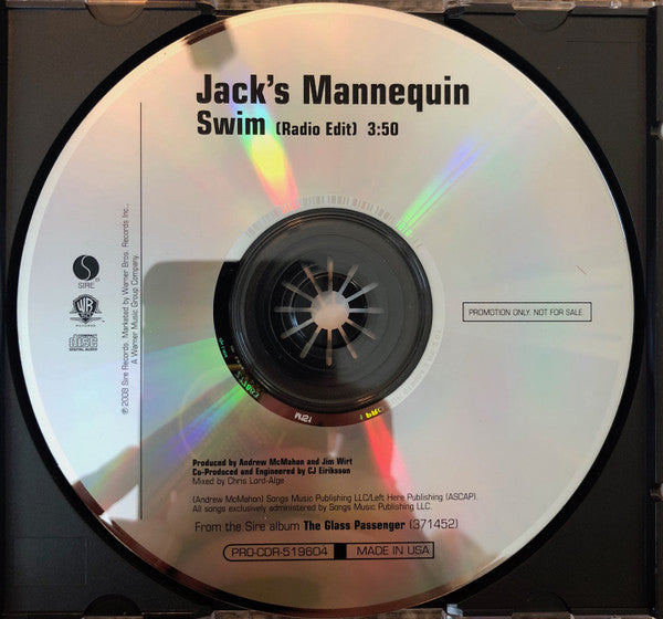 Jack's Mannequin : Swim (CD, Single, Promo)