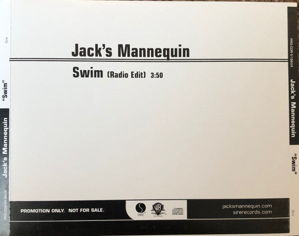 Jack's Mannequin : Swim (CD, Single, Promo)