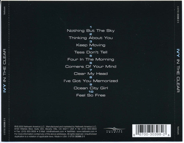Ivy : In The Clear (CD, Album)