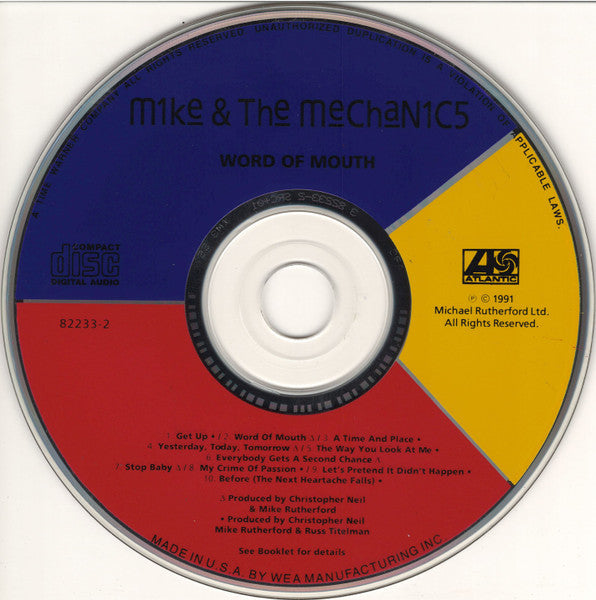 Mike & The Mechanics : Word Of Mouth (CD, Album, ARC)