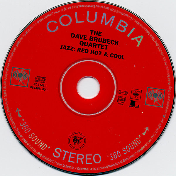 The Dave Brubeck Quartet : Jazz: Red Hot And Cool (CD, Album, RE, RM)