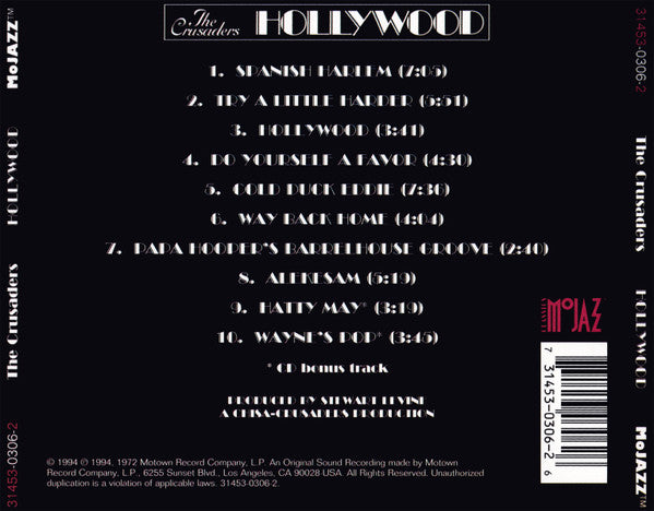 The Crusaders : Hollywood (CD, Album, RE, RM)