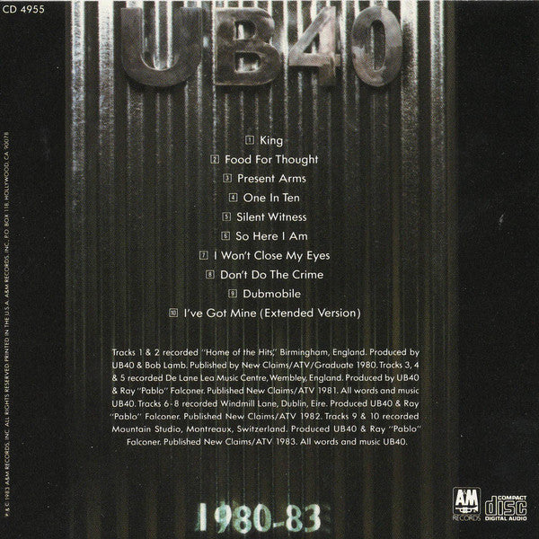 UB40 : 1980-83 (CD, Comp)