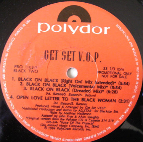 Get Set V.O.P. : Black On Black (12", Promo)