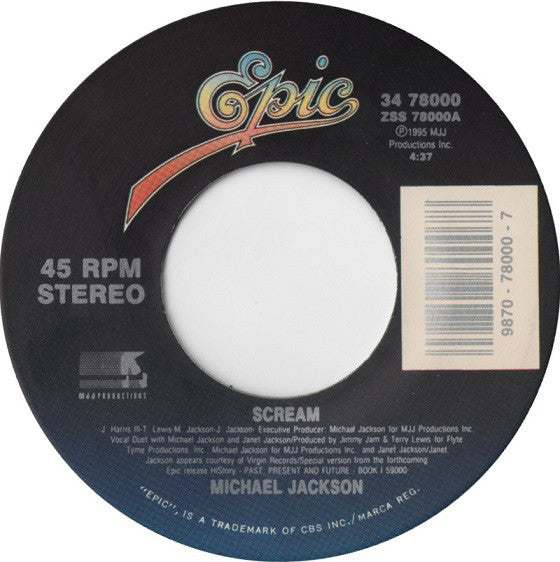 Michael Jackson : Scream / Childhood (Theme From "Free Willy 2") (7", Single)