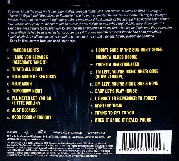 Elvis Presley : Elvis At Sun (CD, Comp, RE, RM)