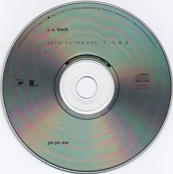J. S. Bach* - Yo-Yo Ma : Cello Suites Nos. 1, 5 & 6 (CD, Comp, RE)