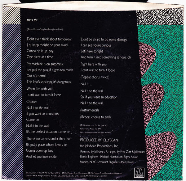 Stacy Lattisaw : Nail It To The Wall (7")