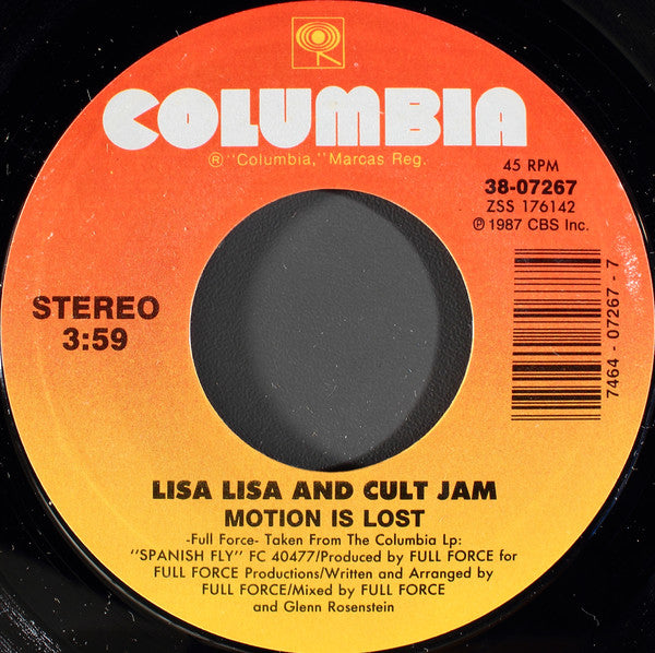 Lisa Lisa & Cult Jam : Lost In Emotion (7", Single, Styrene, Car)