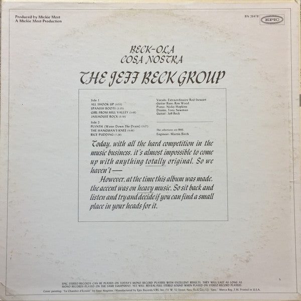 Jeff Beck Group : Beck-Ola (LP, Album, San)