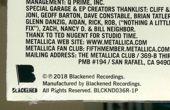 Metallica : The $5.98 E.P. - Garage Days Re-Revisited (12", EP, RE, RM, 180)