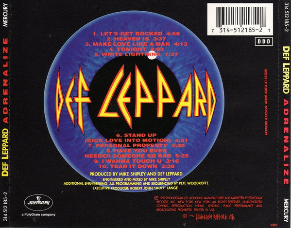 Def Leppard : Adrenalize (CD, Album)