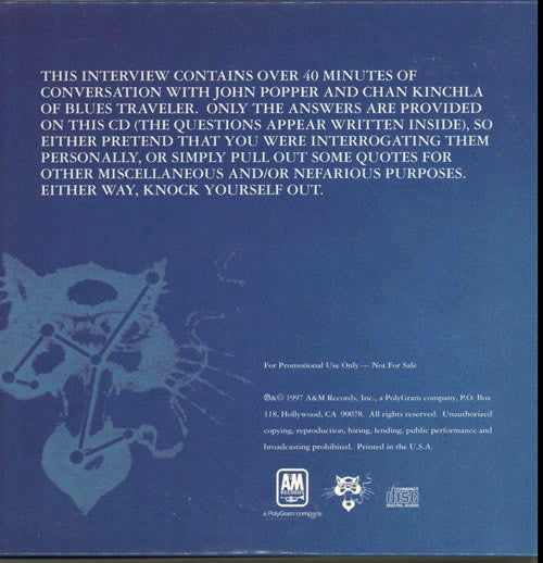 Blues Traveler : Straight On Til Morning Interview Disc (CD, Album, Promo)