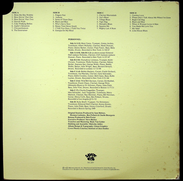 Sidney Bechet, Mutt Carey, Wild Bill Davison, Edmond Hall, Ben Pollack : Giants Of Traditional Jazz (2xLP, Comp)