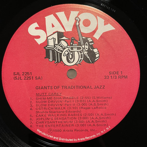 Sidney Bechet, Mutt Carey, Wild Bill Davison, Edmond Hall, Ben Pollack : Giants Of Traditional Jazz (2xLP, Comp)