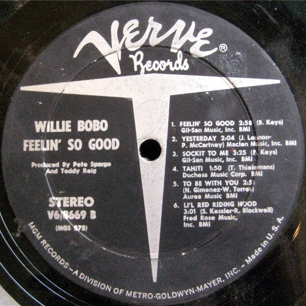 Willie Bobo : Feelin' So Good (LP, Album, Wad)