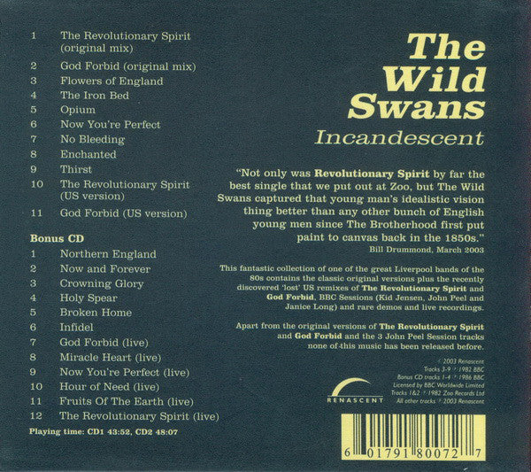 The Wild Swans : Incandescent (2xCD, Comp, Mono)
