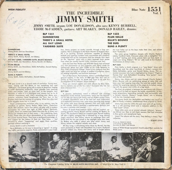 Jimmy Smith : Jimmy Smith At The Organ (Volume 1) (LP, Album, Mono, RP)