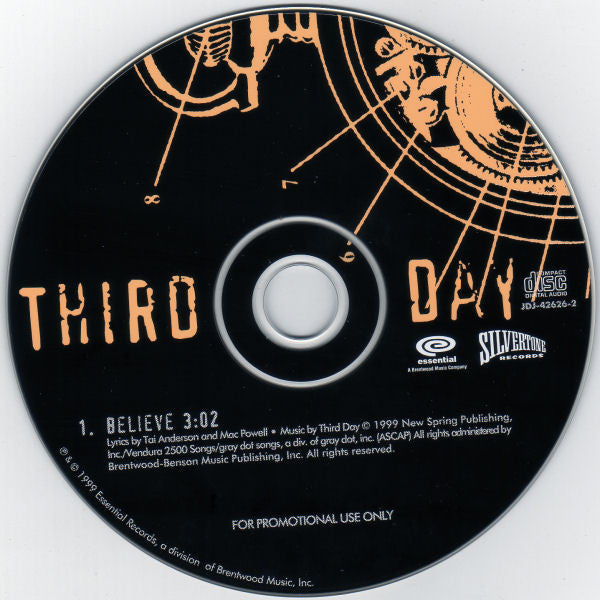 Third Day : Believe (CD, Single, Promo)
