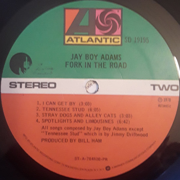 Jay Boy Adams : Fork In The Road (LP, Album, Pre)