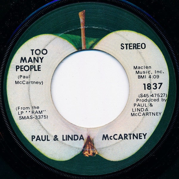 Paul & Linda McCartney : Uncle Albert / Admiral Halsey (7", Scr)