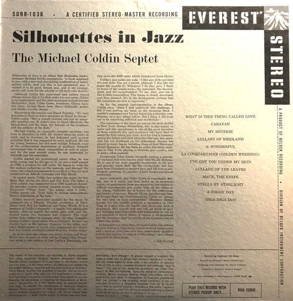 The Michael Coldin Septet : Silhouettes In Jazz (LP)