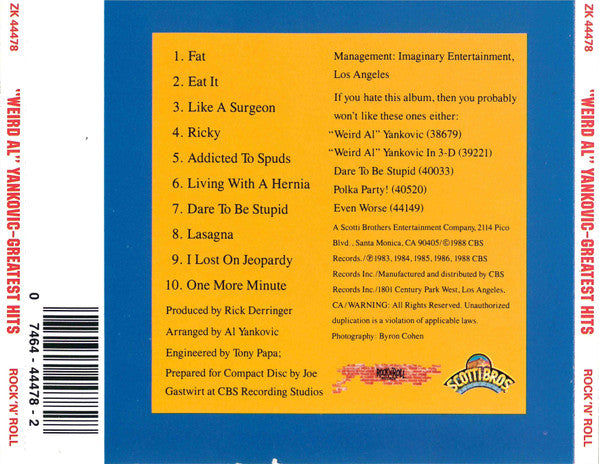 "Weird Al" Yankovic : Greatest Hits (CD, Comp, Pit)